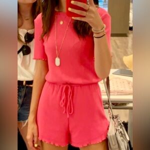 Pink short sleeve romper